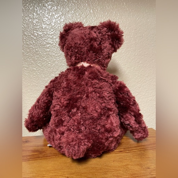 Animal Adventure Unique Maroon colored teddy bear light Orange Bow 15” - Picture 2 of 7
